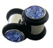 Heavy Gauge Gem Light Blue Stone (4 Gauge) Bullet Ear Plugs-Fashion Ear Plug