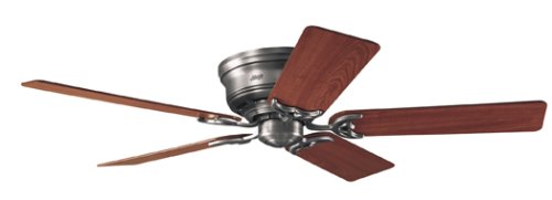 Hunter 20807 Low Profile lll 52-Inch Five-Walnut/Light Cherry-Blades-Ceiling Fan, Antique Pewter