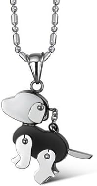 Three-color Available - Stainless Steel Jewelry Robot Dog Necklace Jewelry (Black)