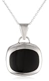 Sterling Silver Inlay Square Pendant Necklace, 18"