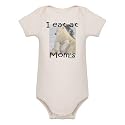 Knit Baby Infant Bodysuit Onesie - 5.8oz.100% Organic Cotton Jersey Knit - 3 snap bottom - natural color "I eat at mom's" polar bears