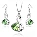 Swarovski Elements Crystal Swan Necklace 18" And Earrings 3-Piece Set-CN3354