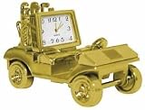 Gold-Tone Covertible Golf Cart Clock