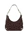 Roccobarocco Brown Signature Leather and Suede Hobo Bag