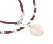 Sterling Silver Rose Quartz Heart and Red Seed Beaded 16" Choker Necklace