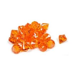 wedding reception decoration ideas, orange acrylic diamond confetti