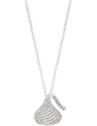Hersheys Kiss Jewelry Sterling Silver with CZ Medium 3D Shaped Pendant
