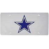 Dallas Cowboys Silver Mirrored License Plate