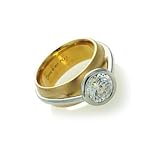 Halo Engagement Mounting 8mm 18kt Yellow with Platinum