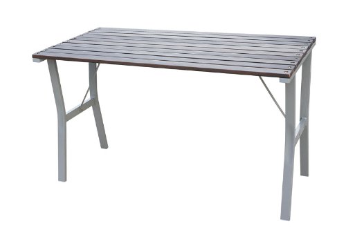 Gartentisch Granada, Hartholz+Metall ~ grau