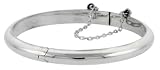 Sterling Silver Plain High Polished Junior Size Baby Bangle, over 3/16 (5mm) Thin