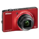 Nikon Coolpix S8000 14.2 MP Digital Camera with 10x Optical Vibration Reduction (VR) Zoom and 3.0-Inch LCD (Red)