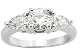 1Ct. Three Stone Platinum Round Brilliant Cut Diamond Engagement Ring