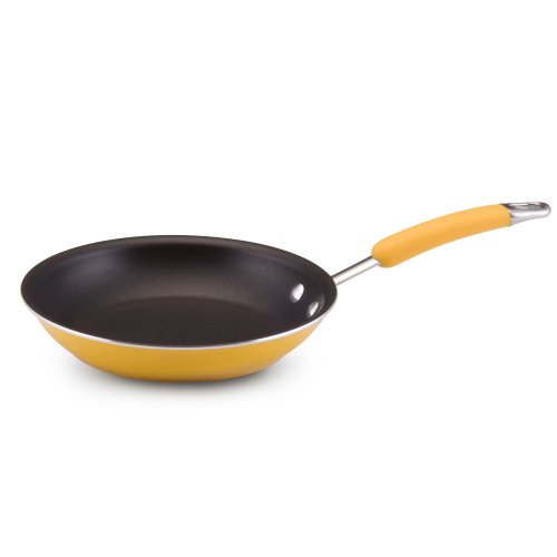 Rachael Ray Porcelain Enamel Nonstick 12-Inch Open Skillet, Yellow