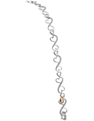 Forever Heart , Sterling Silver and 10K Rose Gold Diamond Bracelet, 1/5 ctw.