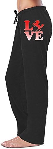 Woman's Love Horse Sweatpants Black Large
