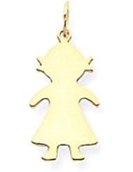 14k Plain Small .018 Gauge Engravable Girl Charm