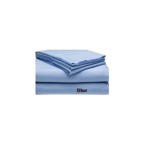 Homespell Bed Sheet Set 800 Tc 100% Pima Cotton Solid Sateen Blue (Full)
