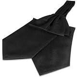 Forzieri Solid Color Pure Silk Ascot Black