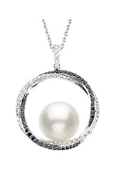 CleverEves 14K White Gold 5 8 Ct Tw Semi Mount Diamond Necklace Semi Mount W Black Rhodium