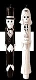 Newlydead" Newlywed Bride & Groom Halloween or Goth Wedding Candles Set"