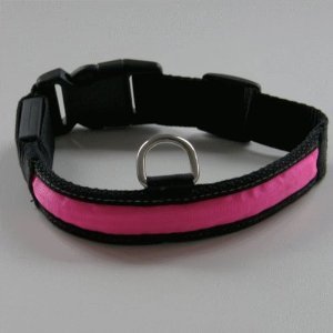 LED Premium Hundehalsband Gr. S: 33-43 cm PINK