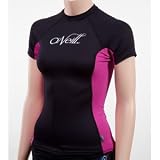 O’Neill Women’s Skins Short Sleeve Crew (Blk/Festval, X-Large)