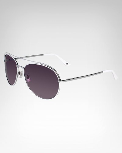 31S3uKveYgL Bebe Decisive Aviator Sunglasses White Gold onesize