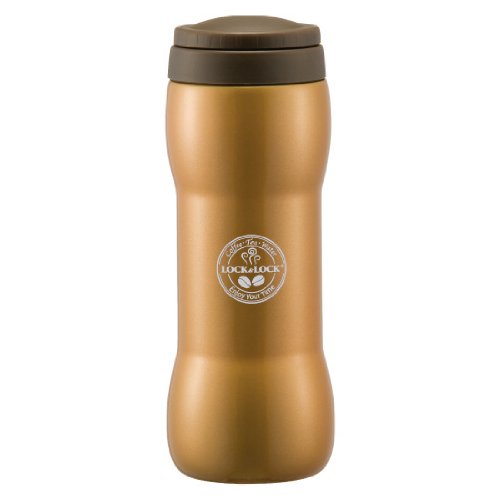 Lock&Lock 11.8-Fluid Ounce Grip Vacuum Mug, Brown, 1-1/2-Cup