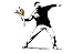 Banksy Throwing Flowers Art Print Poster - 11x17