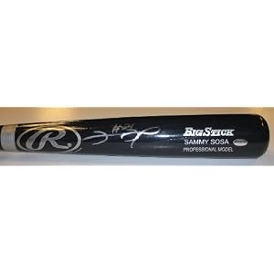 Sammy Sosa Autographed Black Big Stick Baseball Bat (name engraved) ~ Chicago Cubs by 