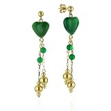 14K Heart Cornelian Drop Earring