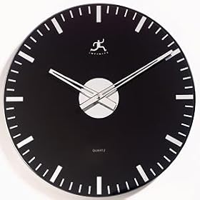 Infinity Instruments Black Night - Mirrored Glass Wall Clock