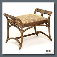 Scheibe 1288 Natural Rattan Vanity Stool - 24 x 16 x 18 Inch by Scheibe