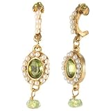 Lee Angel Gold Peridot and Crystal Drop Earring
