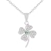 Sterling Silver Pave Style Clover CZ Necklace