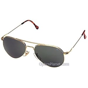 AO American Optical Flight Gear General Series Sunglasses Select Frame Color: Gold, Select Lens Color/Upgrade: Cosmetan (Amber) Glass, Select Temple Design: Wire Spatula, Select Lens Size: 52mm lens size - Small / Medium fit Model G-CG-WS-52