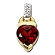 14K Yellow Gold Heart Garnet Pendant
