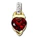 14K Yellow Gold Heart Garnet Pendant