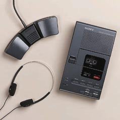 Compact Desktop Transcriber, 5-1 4x9x2-1 2, Black, Sold as 1 each by Sony