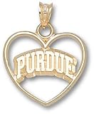 Purdue Boilermakers Solid 10K Gold Arched ''PURDUE'' Heart Pendant