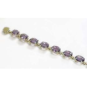 14k Oval Classic Amethyst Bracelet by JewelryWeb