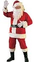 Santa Suit Flannel Deluxe w/ Wig & Beard.
