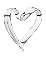 14K White Gold Slide Heart Chain Slide