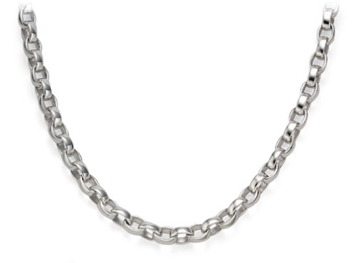 Sterling Silver Men's Open Link Necklace, 22 by Zina