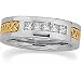 14K Two-Tone Gold Diamond Handwoven Wedding Band Duo - Gent's Ring