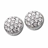 14kt White Gold Conventional Diamond Cluster Earrings