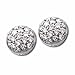 14K White Gold Round Diamond Cluster Earrings