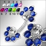 Fancy Jeweled Spinal Belly Button Ring Piercing Jewelry