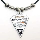 Denver Broncos Pendant Sculpted Pewter with Necklace